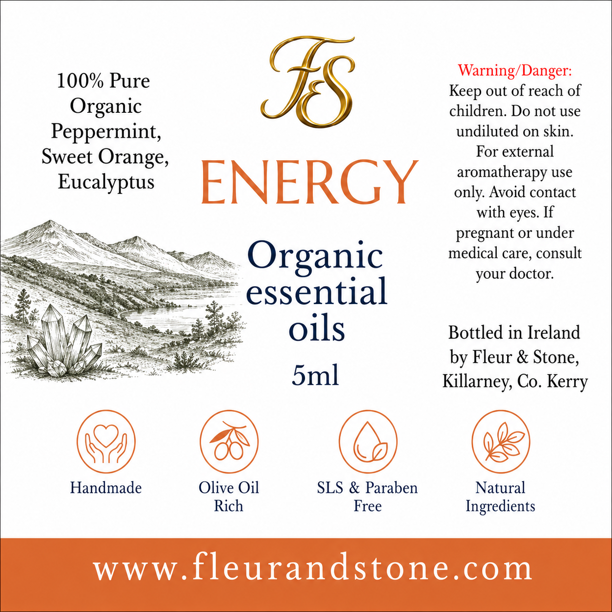 ENERGY Essential Oil Blend | 100% Pure Organic | 5ml