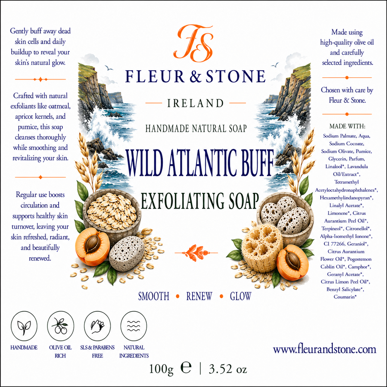 Wild Atlantic Buff – Exfoliating Olive Oil Soap