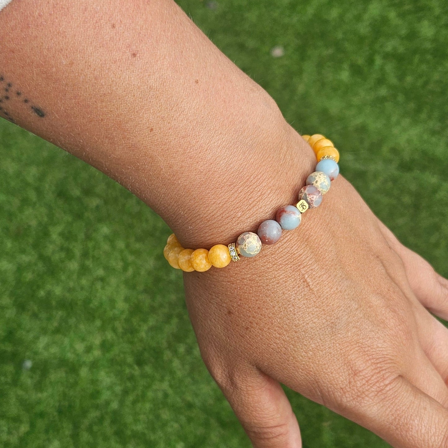 Shoushan Stone & Imperial Jade 8mm