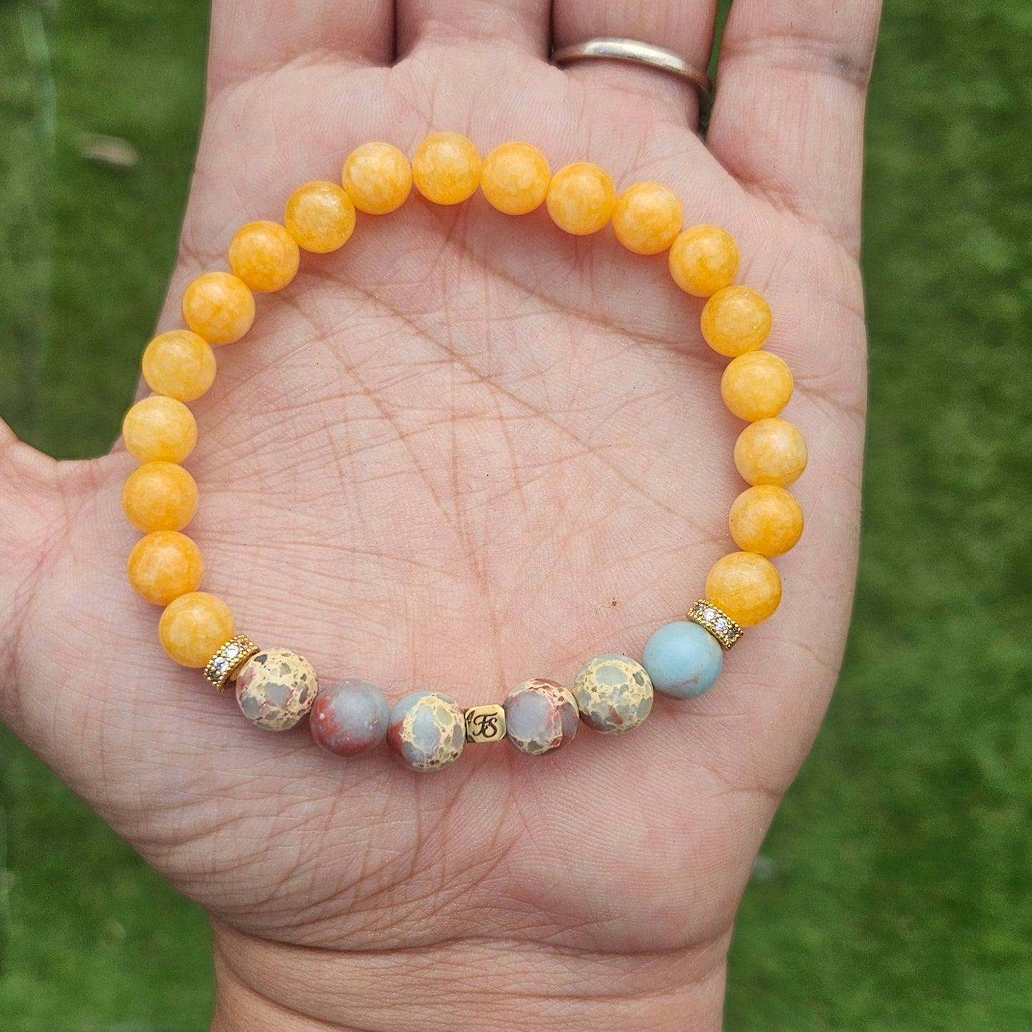 Shoushan Stone & Imperial Jade 8mm