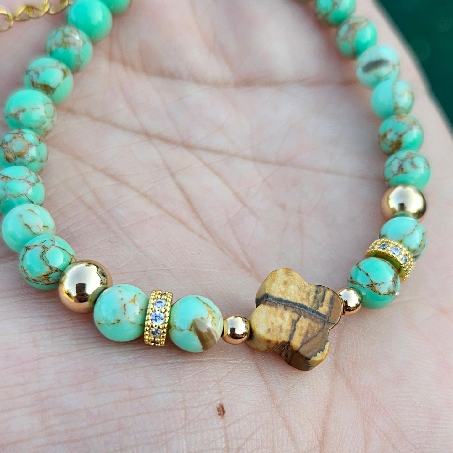 Ocean Clover | Green Turquoise & Picture Jasper
