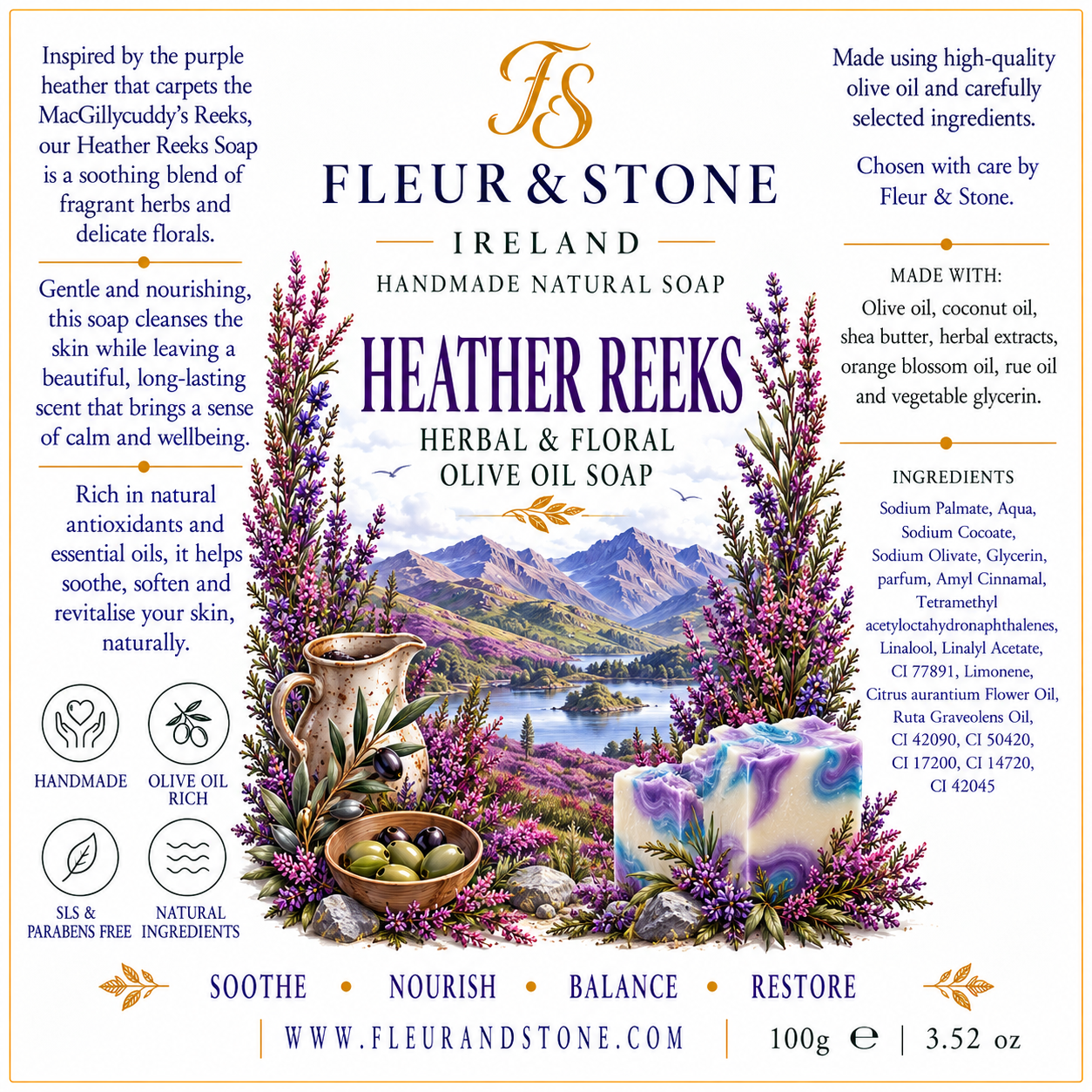 Heather Reeks – Herbal & Floral Olive Oil Soap