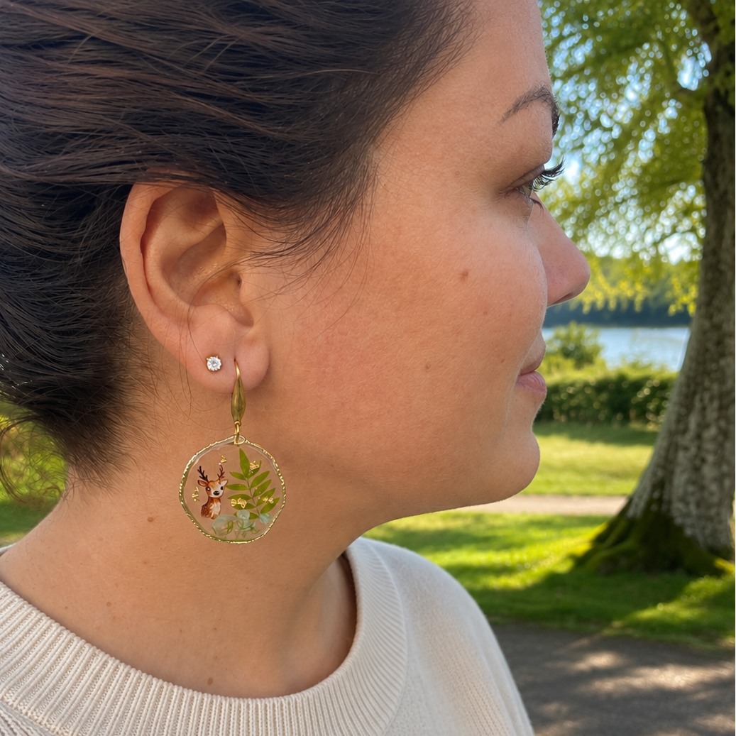 Killarney Park– Deer & Fern Earrings