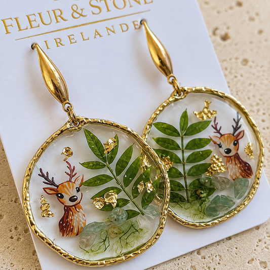 Killarney Park– Deer & Fern Earrings