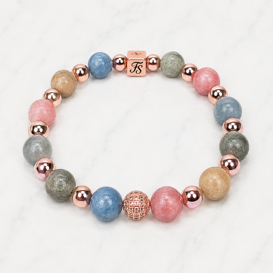 Morganite & Rose Hematite 10 & 6 mm
