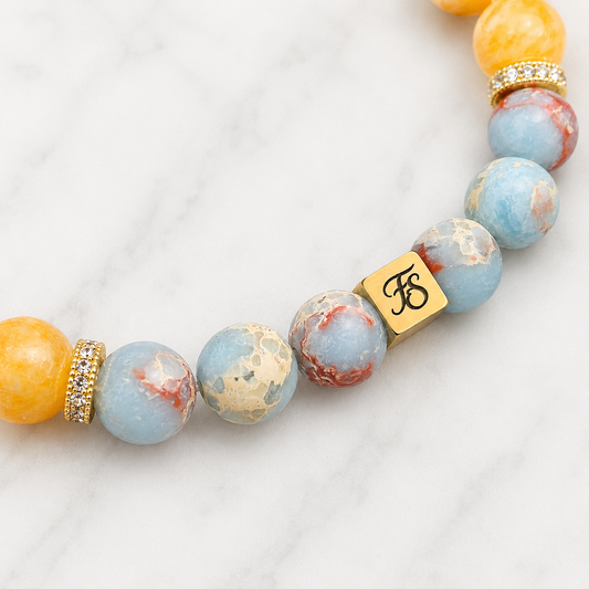 Shoushan Stone & Imperial Jade 10mm