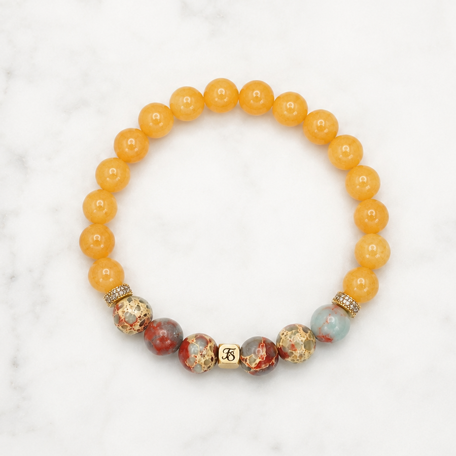 Shoushan Stone & Imperial Jade 8mm