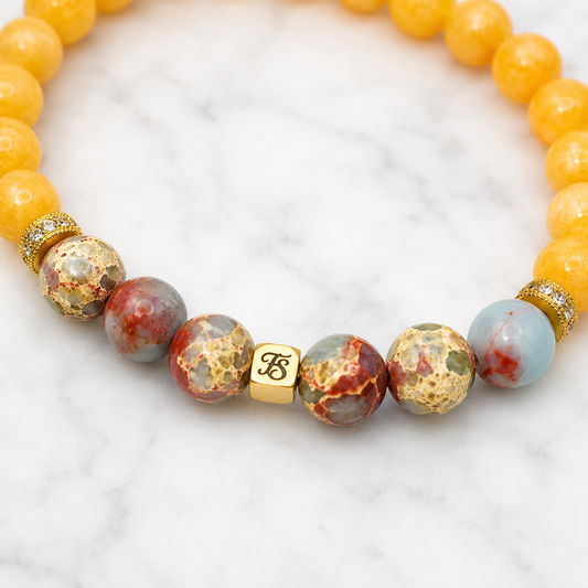 Shoushan Stone & Imperial Jade 8mm