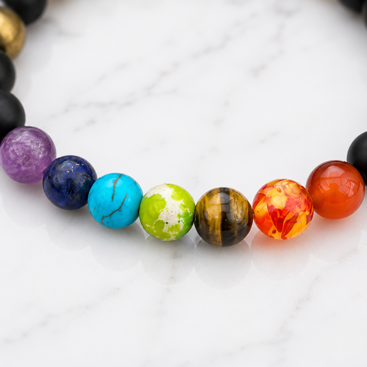 7 Chakra & Matte Onyx Bronze 8mm