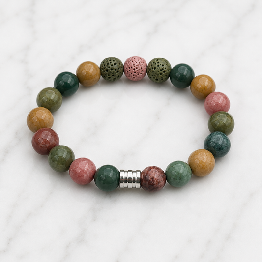 Alashan Agate & Lava 10mm