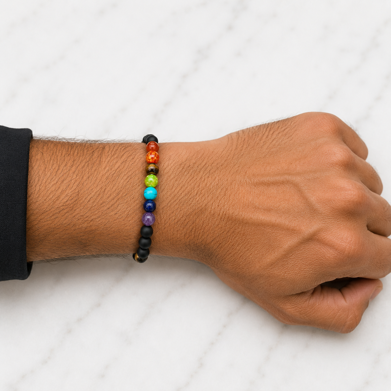 7 Chakra & Matte Onyx Bronze 8mm