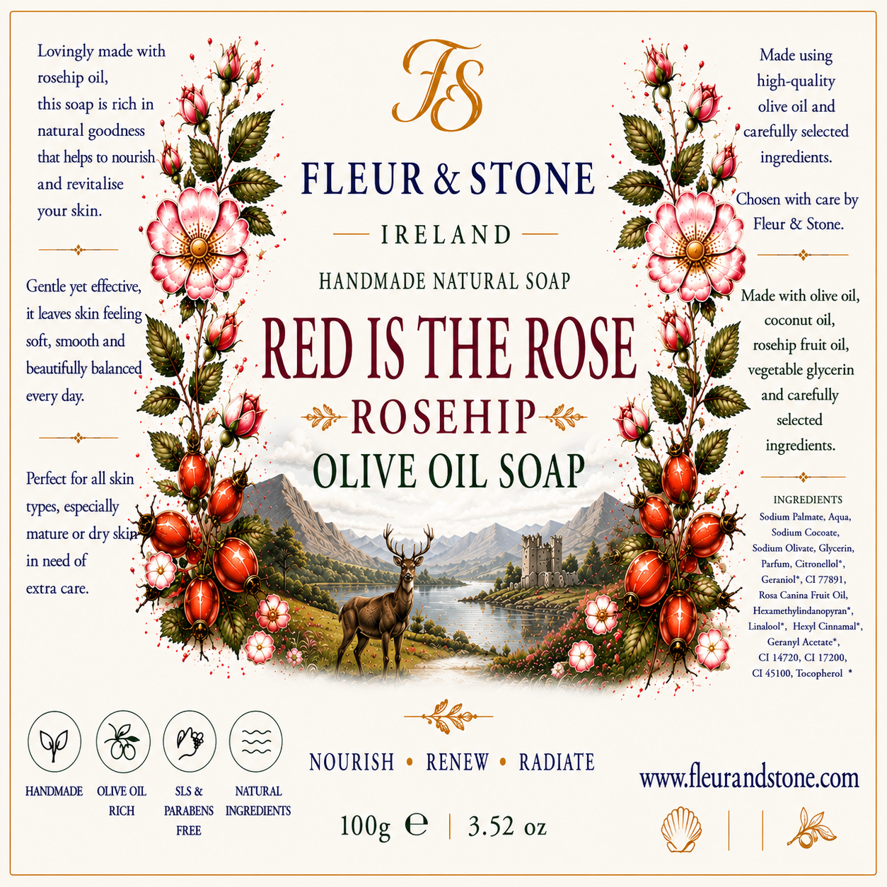 Red is the Rose – Rosehip & Olive Oil Soap