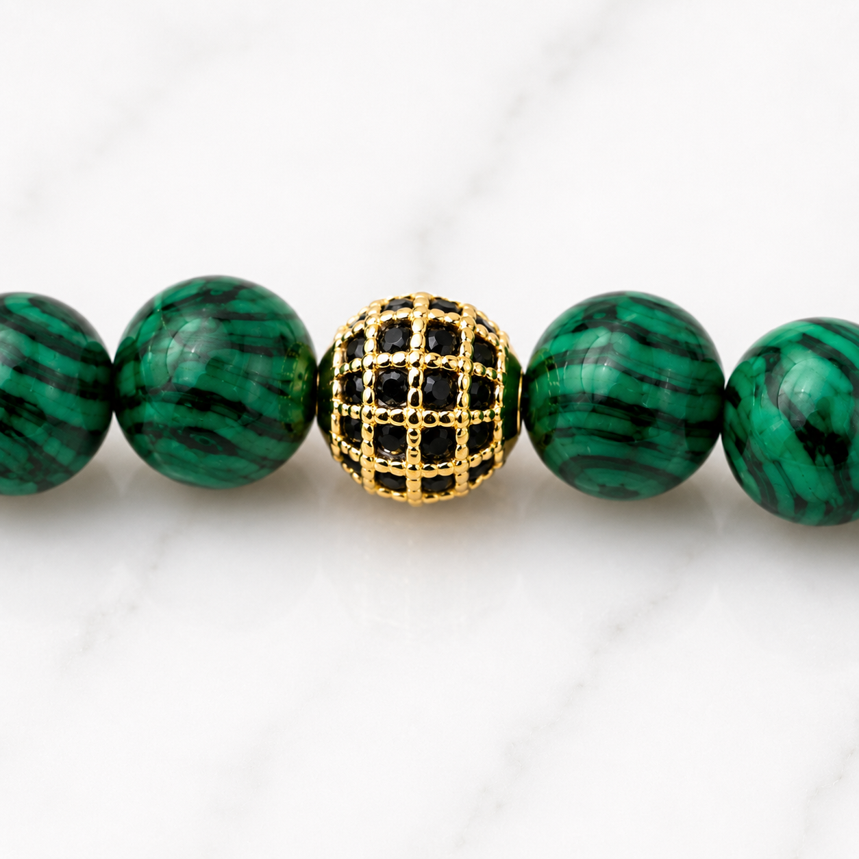 Green Malachite & Black Onyx Designer 8mm