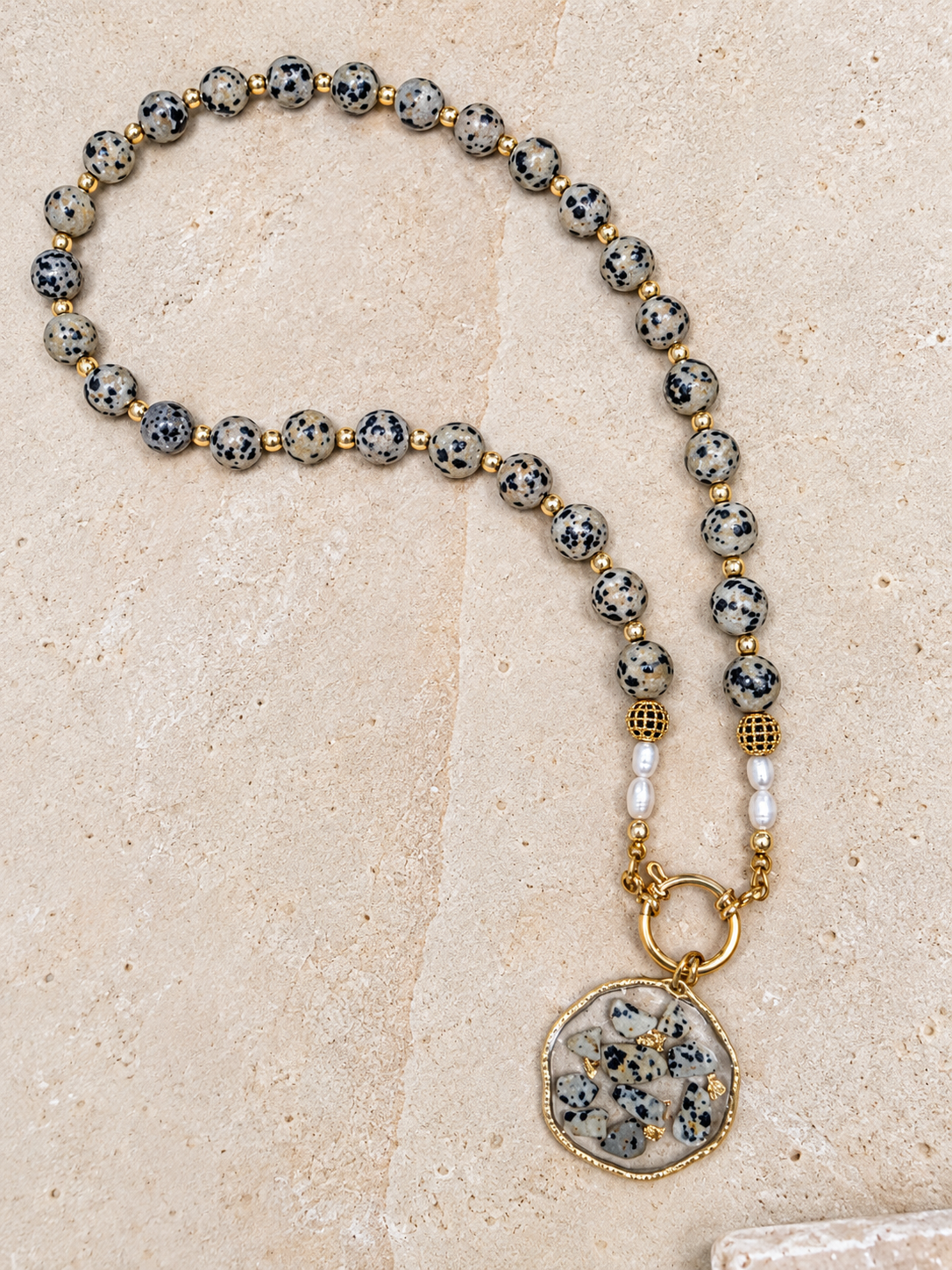 Dalmatian Gold – Dalmatian Jasper Convertible Necklace