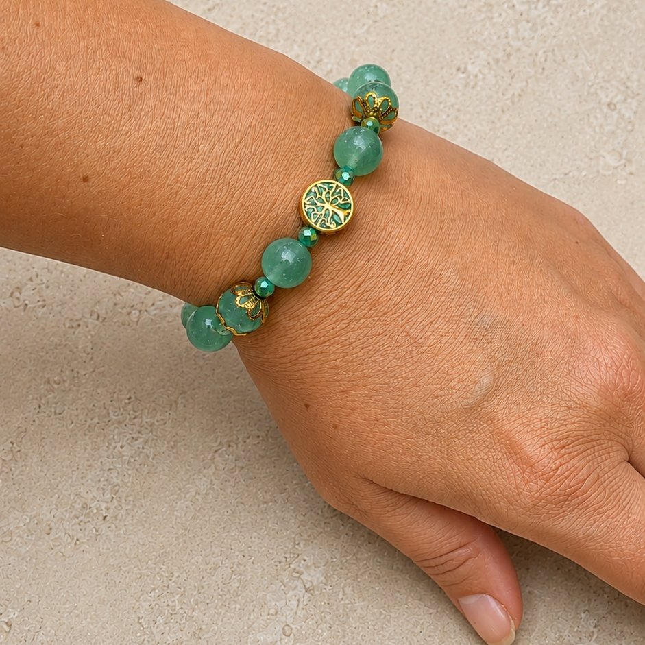 Green Aventurine & Tree of Life 10mm