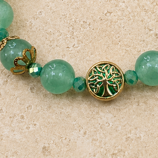 Green Aventurine & Tree of Life 10mm